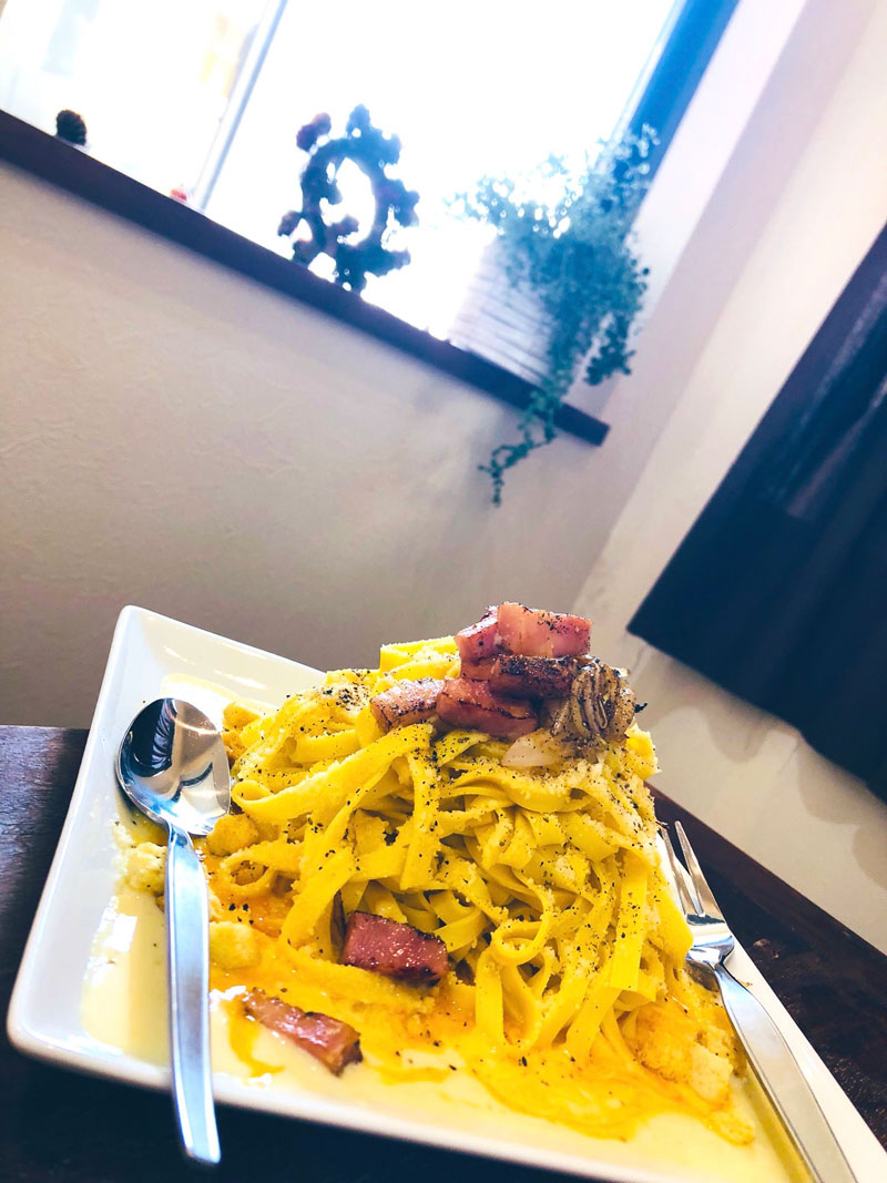 絶賛された遠藤さんのまぜカルボナーラ！