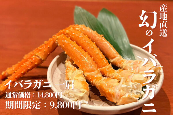 希少なイバラガニが一肩9,800円！