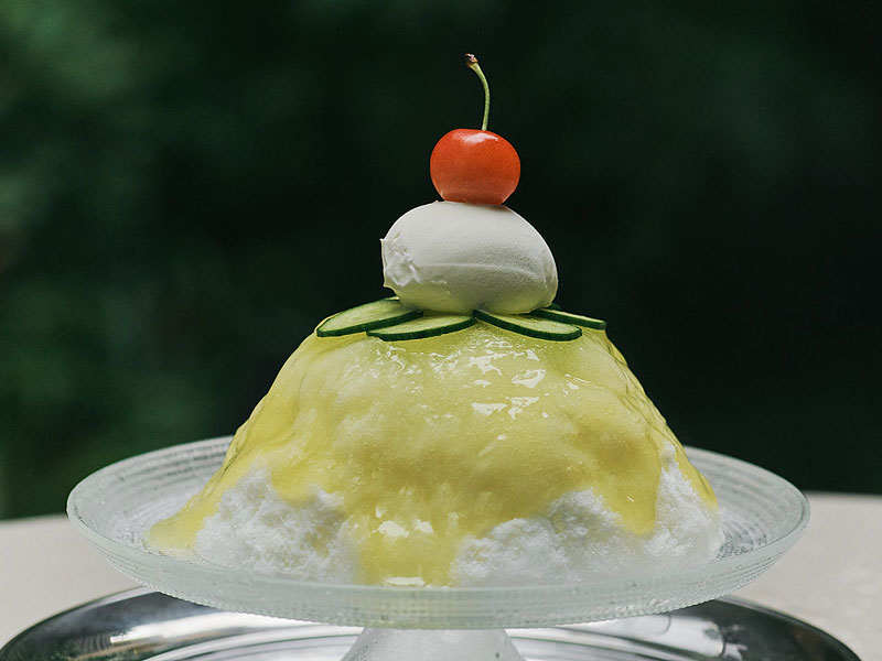 Gallery & Restaurant 舞台裏の新メニュー「完熟メロンソーダの氷」