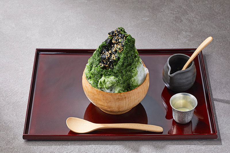 山本山 ふじヱ茶房の自家製宇治抹茶シロップを使った「宇治抹茶かき氷」