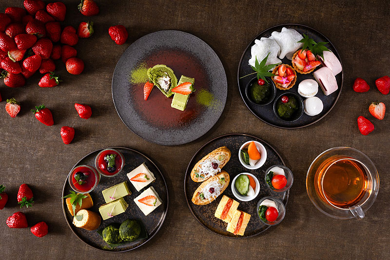 ミレニアム 三井ガーデンホテル 東京にある現代里山料理 ZEN HOUSEの「いちご×ショコラ」アフタヌーンティー